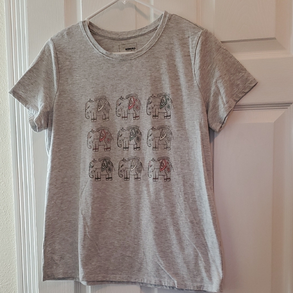 Soboma Gray T-Shirt with Elephant Print